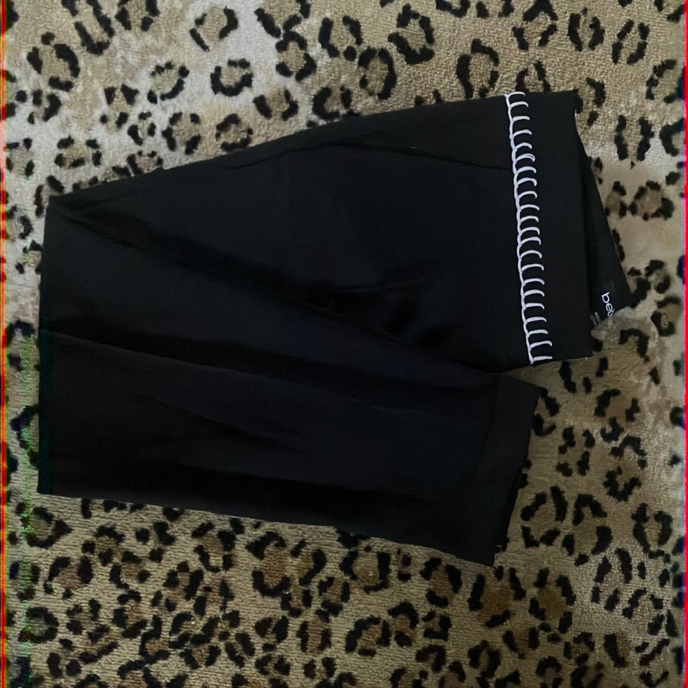 Bebe black trousers with white embroidery